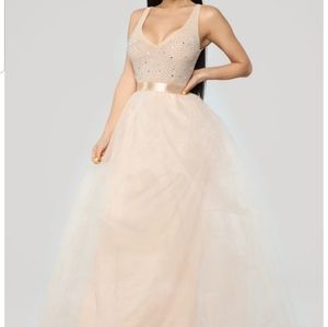 Fashion Nova -  Twirl Me Around Dress - Nude